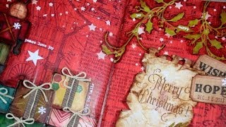 Art Journal page  Merry Christmas [upl. by Einalam]