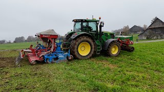 Getreidesaat mit Lohnunternehmer Leu 🇨🇭🌾 quotJohn Deere Lemken und Kvernelandquot [upl. by Erdda232]