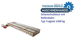 ID 33856 Scherenhubtisch mit Rollenbahn Typ Traglast 1500 kg [upl. by Aurelius]