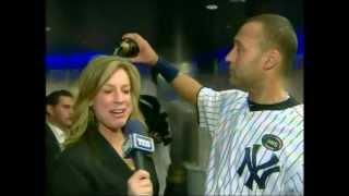 Derek Jeter douses Kim Jones with champagne [upl. by Eelra]