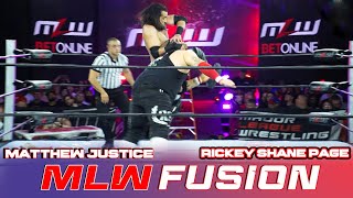 Major League Wrestling  Matthew Justice Vs Rickey Shane Page  MLW Fusion  mlw [upl. by Lipcombe]