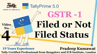 GST Return Filed or Not Filed Status in Tally Prime 50 gst gstr gstr1 tallyprime tallycourse [upl. by Johanna]