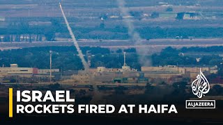 Israel’s army says 5 rockets targeting Haifa intercepted [upl. by Aromat]