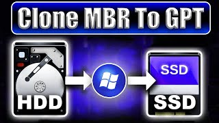 Clone your Windows MBR To GPT  HDD To SSDNVME or M2  Clone Windows MBR To GPT Without Data Loss [upl. by Gnot598]