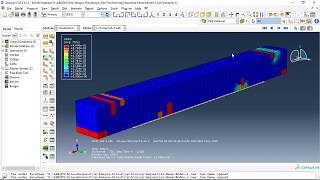 Simulation damaged concrete beam with residual stress reinforced with CFRP under bending Abaqus [upl. by Gothard]