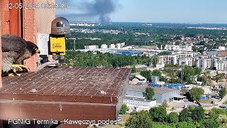 Pożar centrum handlowego widok z PGNiG Termika Kawęczyn 12 05 2021 Warszawa [upl. by Lamok]