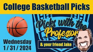 CBB Wednesday 13124 NCAA College Basketball Betting Picks amp Predictions January 31st 2024 [upl. by Ruckman643]