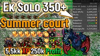 Tibia EK SOLO 350 Summer court  55kk EXP 250k profit [upl. by Vladimar798]