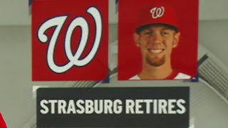 World Series MVP Stephen Strasburg listed as retired  NBC4 Washington [upl. by Monafo]