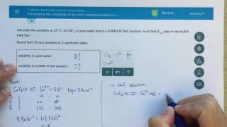 ALEKS  Calculating the Solubility of an Ionic Compound When a Common Ion is Present [upl. by Bore]