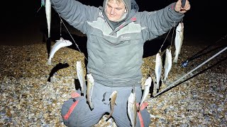 beach fishing on the world famous dungeness beach catching 10 fish a cast  sea fishing uk 2021 [upl. by Ruzich]