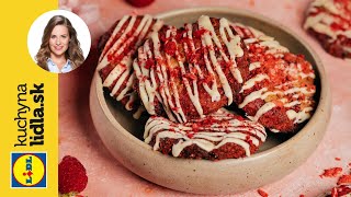 Red velvet cookies s bielou čokoládou 🍪  Veronika Bušová  Kuchyňa Lidla [upl. by Ahsekyw]