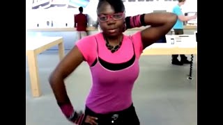 Stan Twitter Girl dancing at an Apple store while Nasty plays [upl. by Titania]