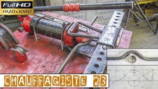 Chauffagiste23Façonner chapeau de gendarme tube acier avec une épure et une cintreuse hydraulique [upl. by Nade]