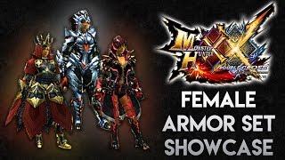 Monster Hunter Generations Ultimate Female Armor Showcase LRHRGRank  モンハンＸＸ・防具セット（女性） [upl. by Kurth]