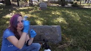 Riveside Cemetery clean one headstone d2 biological solution Oct 12 2019 [upl. by Arenat]