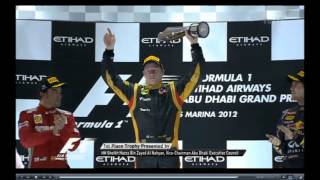 Kimi Räikkönen Abu Dhabi GP 2012 podium [upl. by Aivonas102]