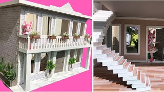 DIY cardboard dollhouse how to make a 112 scale dollhouse [upl. by Christabella]