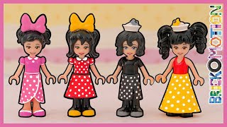 I Made Five Minnie Mouse Inspired Polka Dots Skirts for LEGO Minidolls [upl. by Nyvlem]