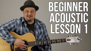 Beginner Acoustic Lesson 1  Your Very First Guitar Lesson E Minor  Asus2 [upl. by Ayra477]