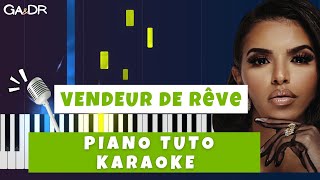 Imen Es  Vendeur de rêve Piano fr Cover Tutoriel KARAOKE Paroles [upl. by Noswal883]