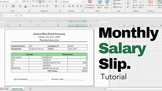 How to Create a Salary Slip for a Company in Microsoft Excel  Pay Slip in Excel Tutorial [upl. by Ikkim62]