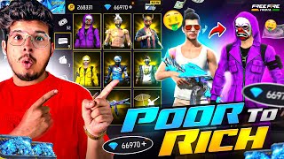 Free Fire  Poor To Rich in 12000💎 i Bought Rarest Bundles in LVL 1 Account 😍 Free Fire [upl. by Frankhouse162]