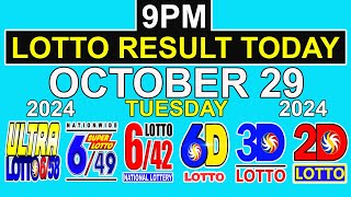 9pm Lotto Result Today October 29 2024 PCSO [upl. by Chee738]