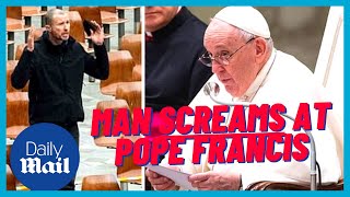 God rejects you Man screams at POPE FRANCIS [upl. by Asena808]