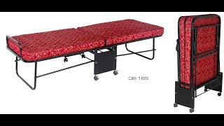 Rollaway Folding Bed With Mattress With Lockable Wheels [upl. by Yeslah934]