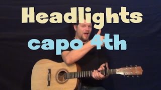 Headlights Eminem Easy Guitar Lesson How to Play Tutorial Capo 4th [upl. by Benson]