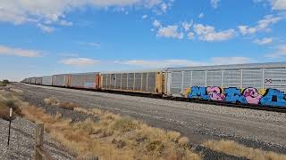 Union Pacific eastbound manifest train with two rear DPUS in Santa Teresa New Mexico 111624 [upl. by Lavinie]