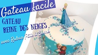 FAIRE UN GATEAU REINE DES NEIGES AVEC RUBAN PATE A SUCRE  GATEAU FACILE [upl. by Netsyrc803]