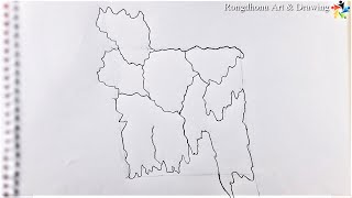 How to draw a Bangladeshi Map😍😍Easy Technique [upl. by Nothgiel]