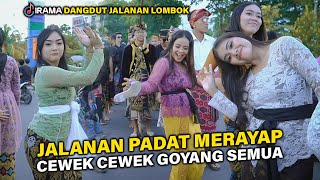 CEWEK JOGET RAMAI RAMAI MEMBAJIRI JALANAN BERSAMA NIA DIRGHA LINTING DAUN VERSI IRAMA DOPANG [upl. by Nanaek]