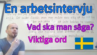 En arbetsintervju vad ska man säga Viktiga ord SFI [upl. by Manvel988]