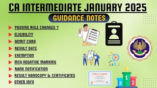 CA Intermediate January 2025 Guidance Notes Complete Info Result DateExemptionNegativeRank Other [upl. by Abita]