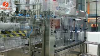 100 bpm kinley line Superfil Engineers Bottle filling Machine Liquid Packaging [upl. by Anaidni]