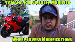 Yamaha R15 v4 fully modified ❤️R15 v4 Wheel Cover Modifications 🔥 vishalxvlogs1 [upl. by Pals]