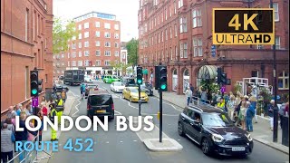 London Bus Ride Route 452 Double Decker 4K Virtual Tour [upl. by Burkle]