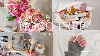 PREP WITH ME FOR HOCO VLOG  nails self tan GRWM [upl. by Bonine456]