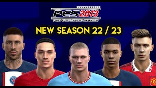 PES 2013 PATCH UPDATE SEASON 2022  2023 FOR PC  ALL IN ONE PATCH 2023 [upl. by Letch]