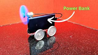 Wind car powered by power bank  DIY powerbank wind car diy [upl. by Bern]