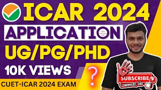 ICAR APPLICATION FORM 2024👀 • ICAR 2024 ONLINE FORM APPLY DATE • ICAR 2024 LATEST UPDATE UGPGPHD [upl. by Oilut]