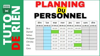 Comment faire un planning du personnel sur Excel [upl. by Schmidt]