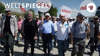 Protest gegen Erdogan Der Marsch für Gerechtigkeit in der Türkei  Weltspiegel [upl. by Yelsnya131]