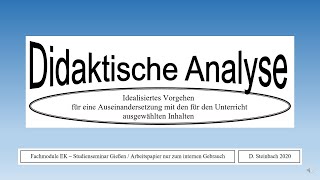 06 Didaktische Analyse [upl. by Enylrac]