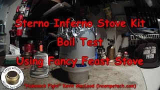 Sterno Inferno Pot  Boil Test  Using Fancy Feast Stove [upl. by Cypro]