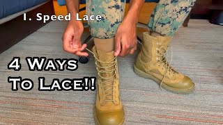 4 Different Ways To Lace Your Military Boots [upl. by Eydnarb]