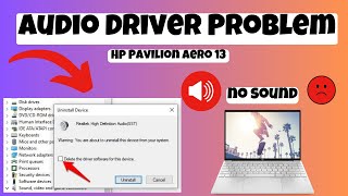 How to Fix Audio problem Hp Pavilion Aero 13  Audio Drivers Not Working [upl. by Retsehc]